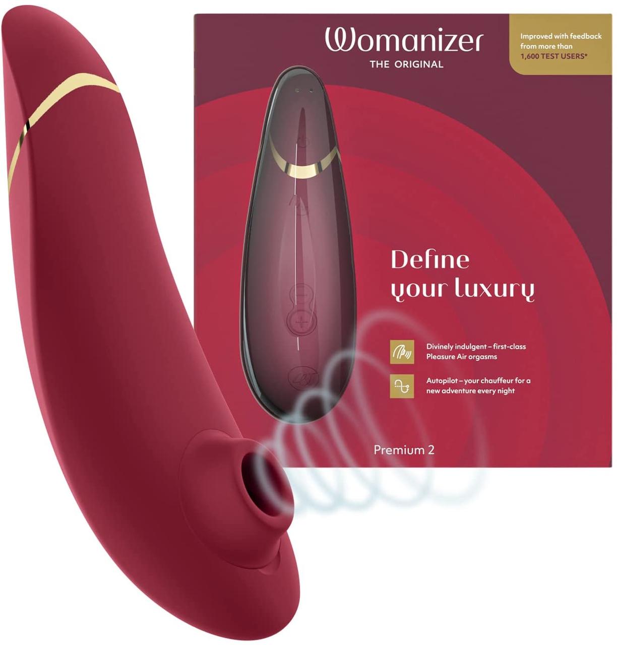 Бесконтактный клиторальный стимулятор Womanizer Premium 2, бордовый