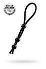 Лассо на пенис A-TOYS BY TOYFA с тремя бусинами, силикон, черное,19,5 см