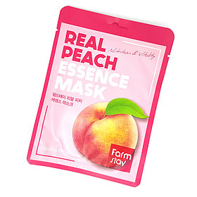 Тканевая маска для лица с экстрактом персика Real Peach Essence Mask 23мл. Farm stay