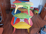 Комплект детский столик со стульями из фанеры, "без единого гвоздя" (1-я группа, 4-х местный), фото 4