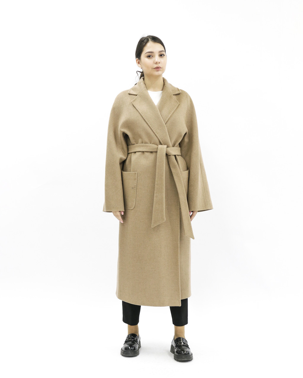 Женское пальто коричневое «UM&H 35609957» (шерсть, синтепон), фото 1