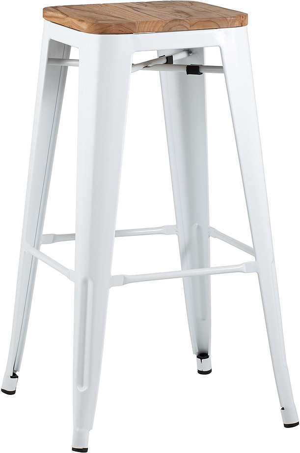 Стул барный Stool Group TOLIX WOOD белый глянцевый - фото 1 - id-p92446574