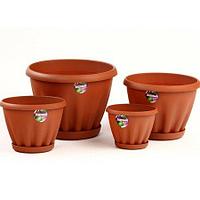 Горшок Знатный 3,9л ф22,5см с поддоном (терракот)
