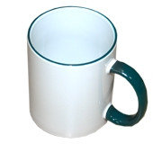Кружка для сублимации Bulros белая с зелёной ручкой и ободком (36 шт) (арт. TP-R-cup-GrGI-___-036-Wi)