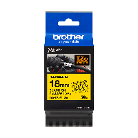 Наклейка ламинированная Brother (18 мм x 8 м, черный на желтом) (арт. TZEFX641)