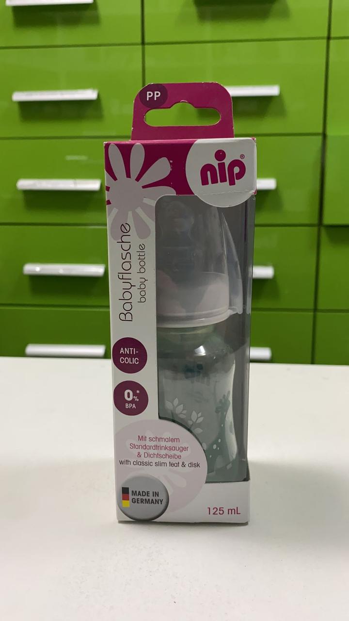 NIP Бутылочка пластиковая "Trendy" unisex 125 мл с соской силикон , размер 1 - фото 1 - id-p85181381