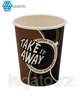 Стакан бумажный для горячих напитков 350мл Coffe take away 50шт/уп. 1000шт/кор.