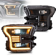 Передние фары на Ford F-150 2014-16 тюнинг VLAND дизайн DZN