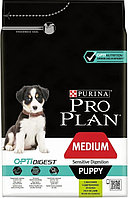 Сухой корм Pro Plan Puppy Medium Sensitive Digestion Optidigest для щенков средних пород 3 кг