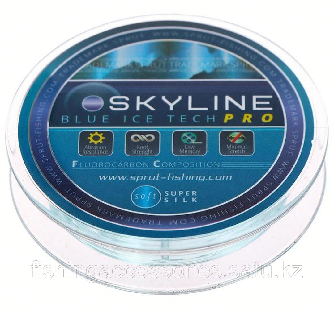 Леска 100м SKYLINE 0.185мм FLUOROCARBON silver evo tech pro голубая 7009940 Китай