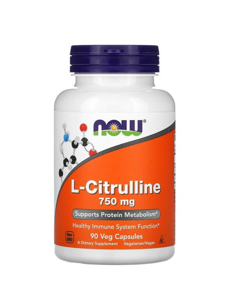 Now foods L-цитруллин, 750 мг, 90 растительных капсул - фото 1 - id-p99867621