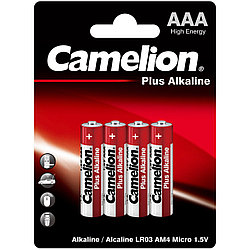 Батарейки щелочные Camelion Plus Alkaline AAA/LR03, 4шт