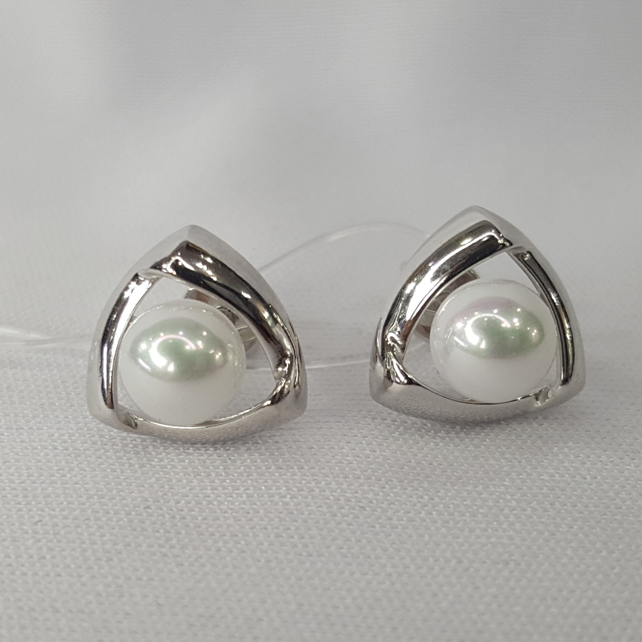 Серьги из серебра с жемчугом Diamant 94-122-01139-1 серебро с родием