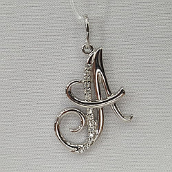 Подвеска из серебра с фианитами Diamant 94-130-01377-1 серебро с родием вид серебряная подвеска буква