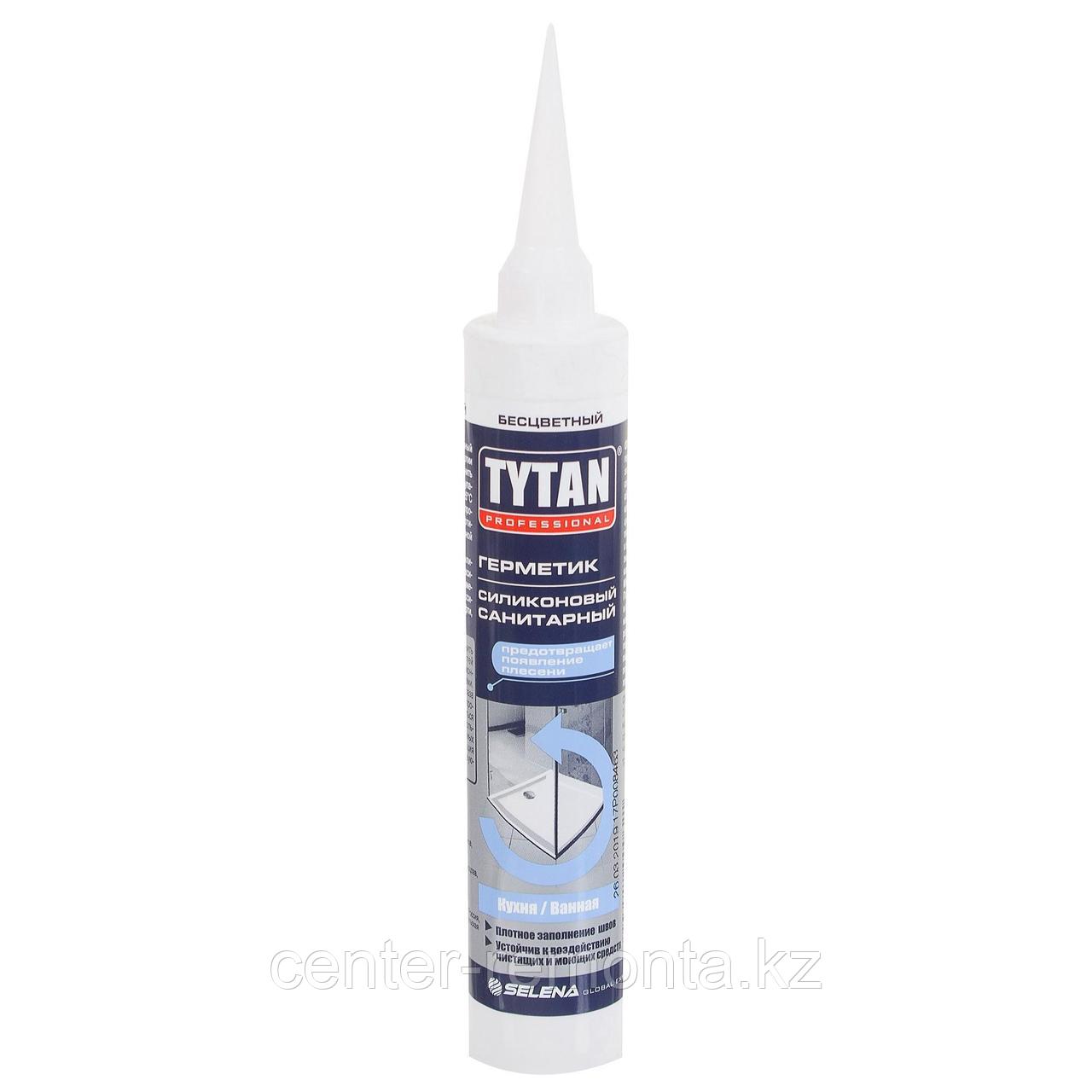 Герметик Tytan Professional силиконовый санитарный бесцветный, 80 мл