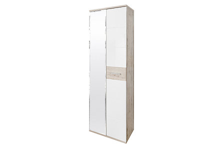 Шкаф для одежды 2-дверный Тоскана, 60,2x200x37 см  дуб кантри, белый глянец, фото 2
