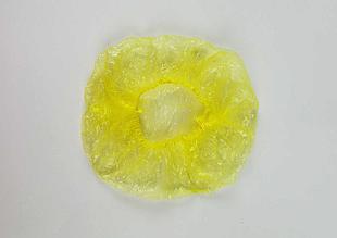 Шапочка полиэтиленовая одноразовая, прозрачная, уп. 100 шт. ЖЕЛТАЯ