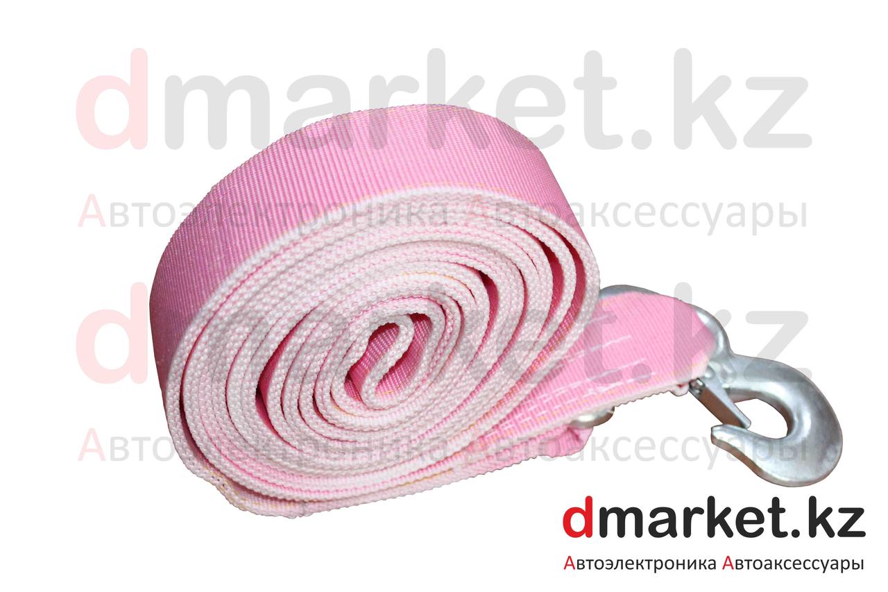 Трос буксировочный 10 тонн, 4.3 м, ширина 6 см, 2 крюка, нейлоновый