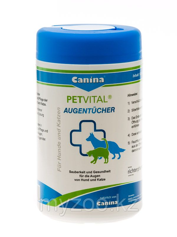 Canina Petvital Augentücher || Канина Петвитал Аугентюшер влажные салфетки для глаз 120шт