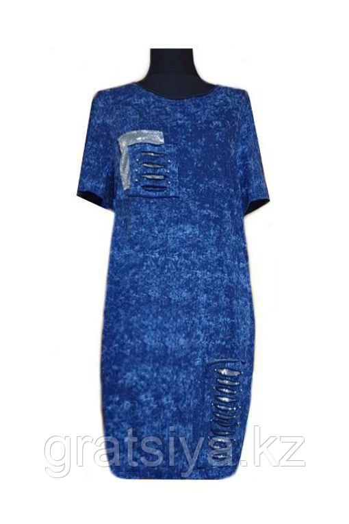 Женское Трикотажное Платье Прямого Кроя 50 52 размера - фото 1 - id-p99887424