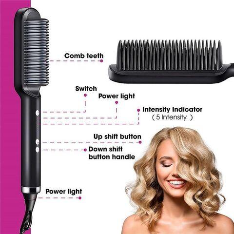 Расческа-выпрямитель волос электрическая Straight Сomb One-Step для укладки с нагревательным эффектом - фото 9 - id-p99889804