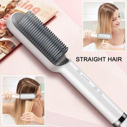 Расческа-выпрямитель волос электрическая Straight Сomb One-Step для укладки с нагревательным эффектом (Белый), фото 2