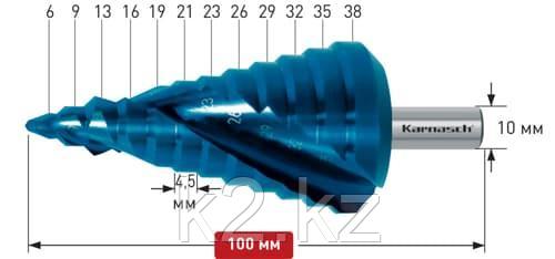 Ступенчатое сверло Ø 6-38 мм, Karnasch, арт. 20.1470 Karnasch 20.1470 - фото 1 - id-p99901169