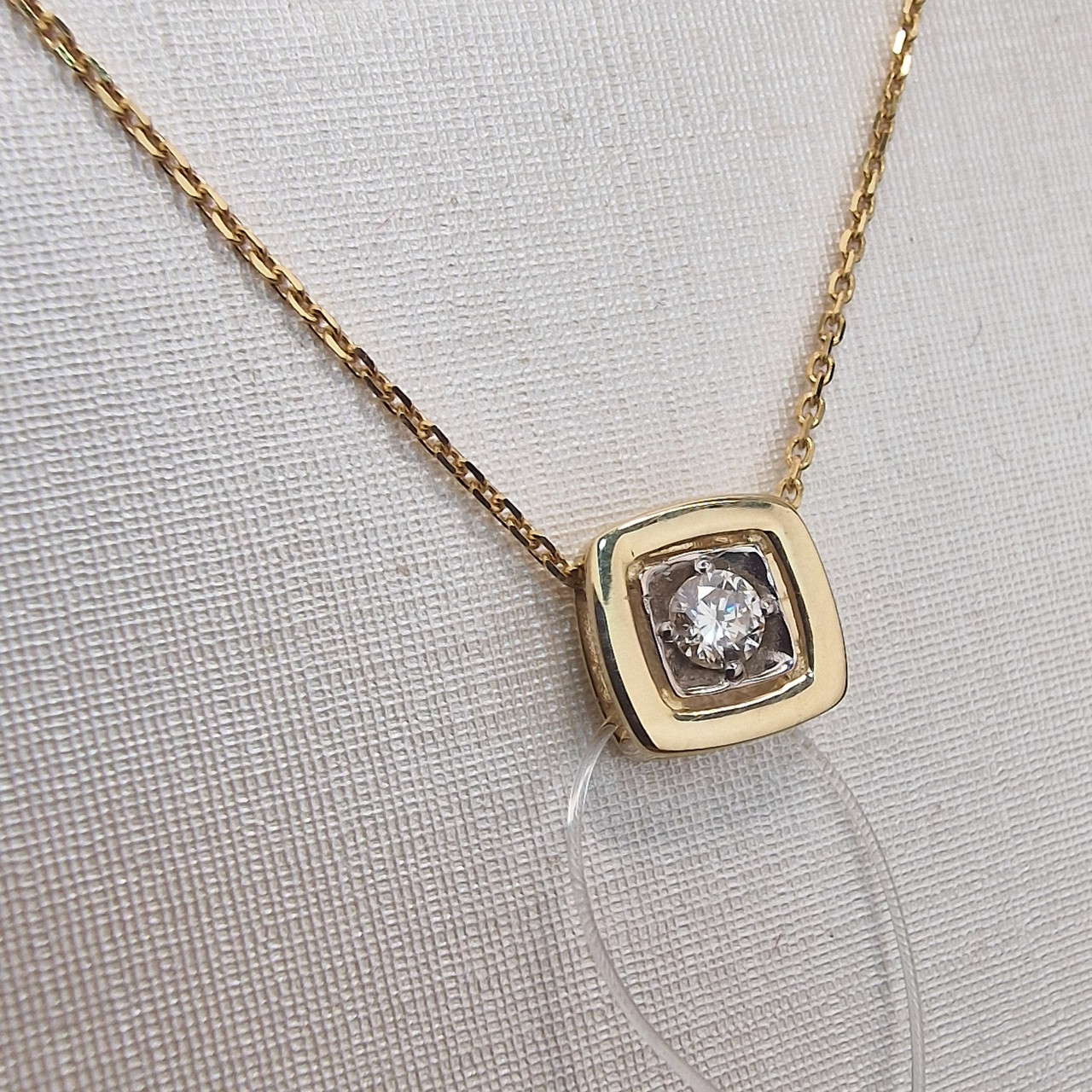 Золотой кулон с бриллиантом 0.118Ct SI2/L, VG-Cut