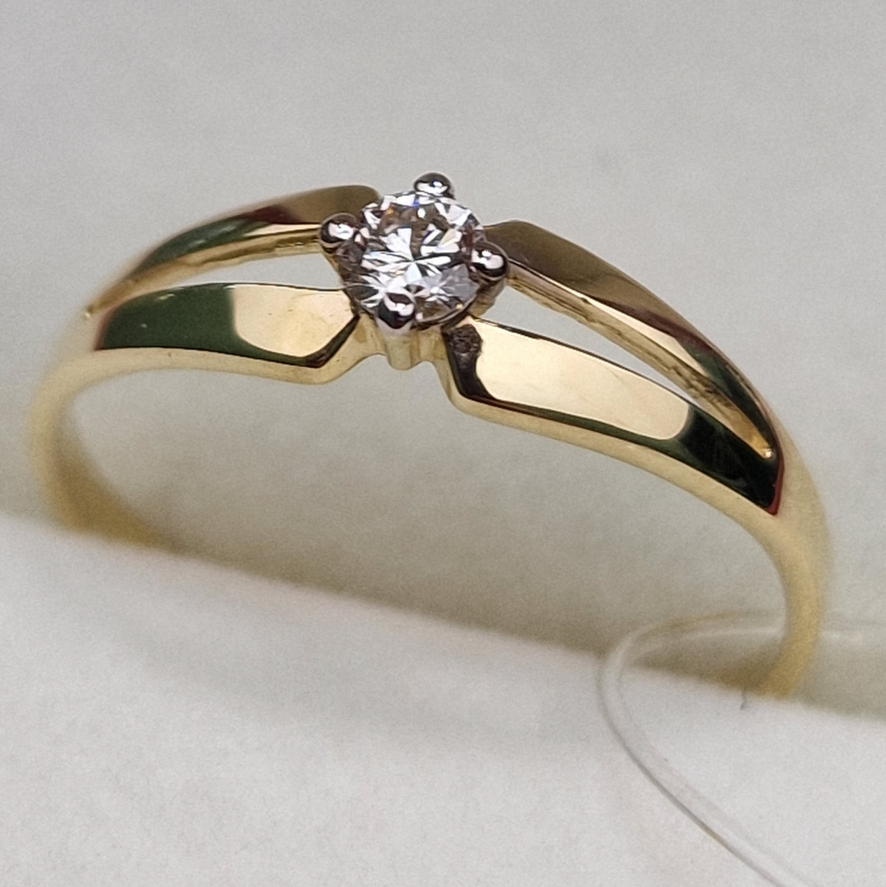 Золотое кольцо с бриллиантами 0.111Сt VS2/L, VG - Cut - фото 4 - id-p99905124