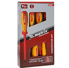 Набор отверток диэлект.до 1000В, проб.эл. - до 250В, двухкомп.рукоятки (7шт.)// MATRIX PROFESSIONAL