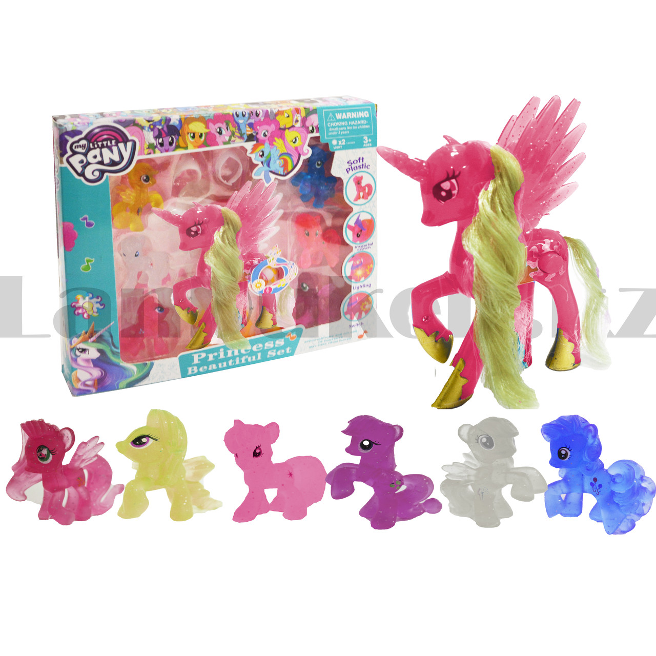 Набор фигурок Мой маленький пони "My little Pony" со световым эффектом розовая - фото 1 - id-p99906766