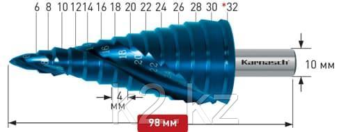 Ступенчатое сверло Ø 6-32 мм, Karnasch, арт. 20.1449 Karnasch 20.1449 - фото 1 - id-p99912496