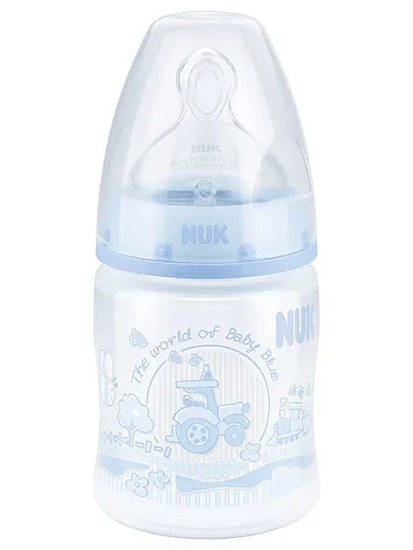 НУК Бутылка First Choice 150 мл с силиконовой соской (р1) Baby Blue Германия (10743501) - фото 1 - id-p85182795