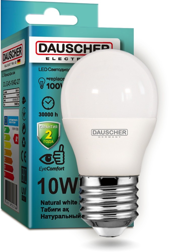 Лампочка Dauscher LED G45 10W E27 4200K 90lm/w - фото 1 - id-p99927745