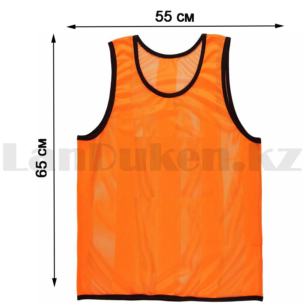 Накидка майка для футбола манишка GF00159 (размер L) в полоску оранжевая - фото 2 - id-p99929968