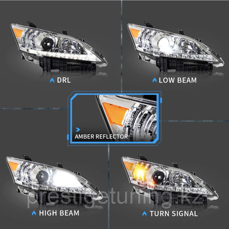 Передние фары на Lexus ES 2006-11 тюнинг VLAND (Хромированный цвет) - фото 2 - id-p99937154