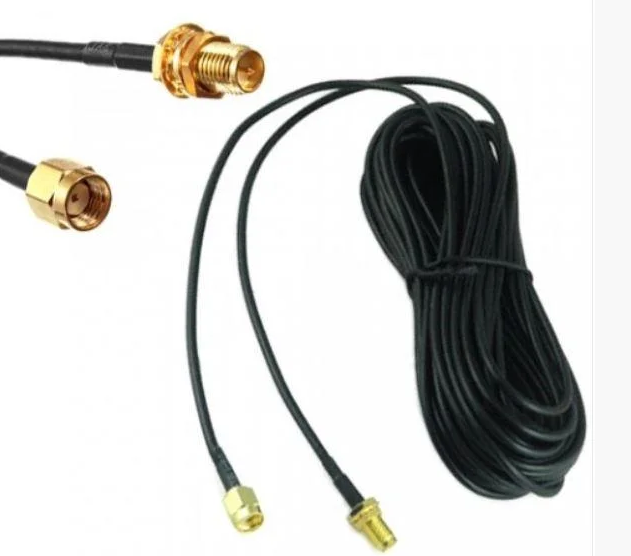 WiFi кабель удлинитель антенна RP SMA папа-мама 9м черный - фото 1 - id-p99950032