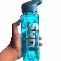 Бутылка с мерной сеткой спортивная с выдвижной поилкой с трубочкой SUP 1601  750мл (Синий), фото 3