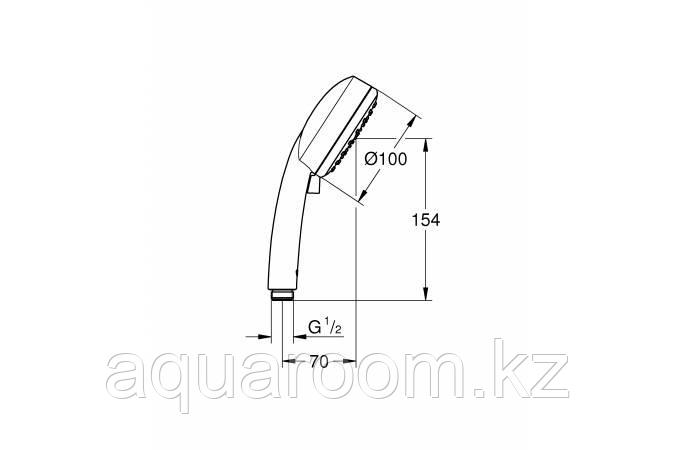 Ручной душ GROHE New Tempesta Cosmopolitan 100 II, расход 5,7 л/мин, хром (2757120E) - фото 2 - id-p99967114