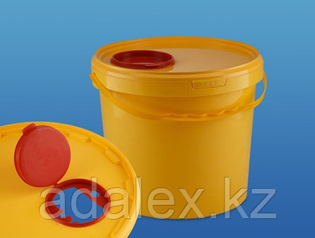Емкость-контейнер для сбора острого инструментария, 5.6 л, желтый, класс Б, фото 2