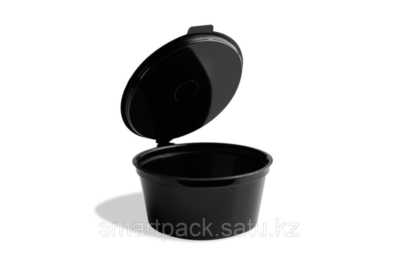 Соусница 30 мл черная PP с совмещенной крышкой - фото 1 - id-p99978411
