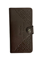Портмоне из натуральной кожи с тиснением казахского национального орнамента