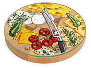 Набор для сыра Rendezvous круглый, со стеклянной крышкой, фото 3