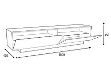 Тумба под ТВ MD Color белоснежный  180х45х42 см, фото 2