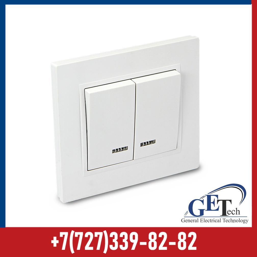 Выключатель 2-клавишный c индикатором 10А ELEMENT (выключатель ...