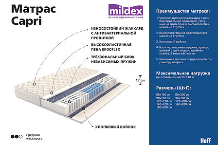 Матрас пружинный MILDEX Capri 160х200 см, фото 2