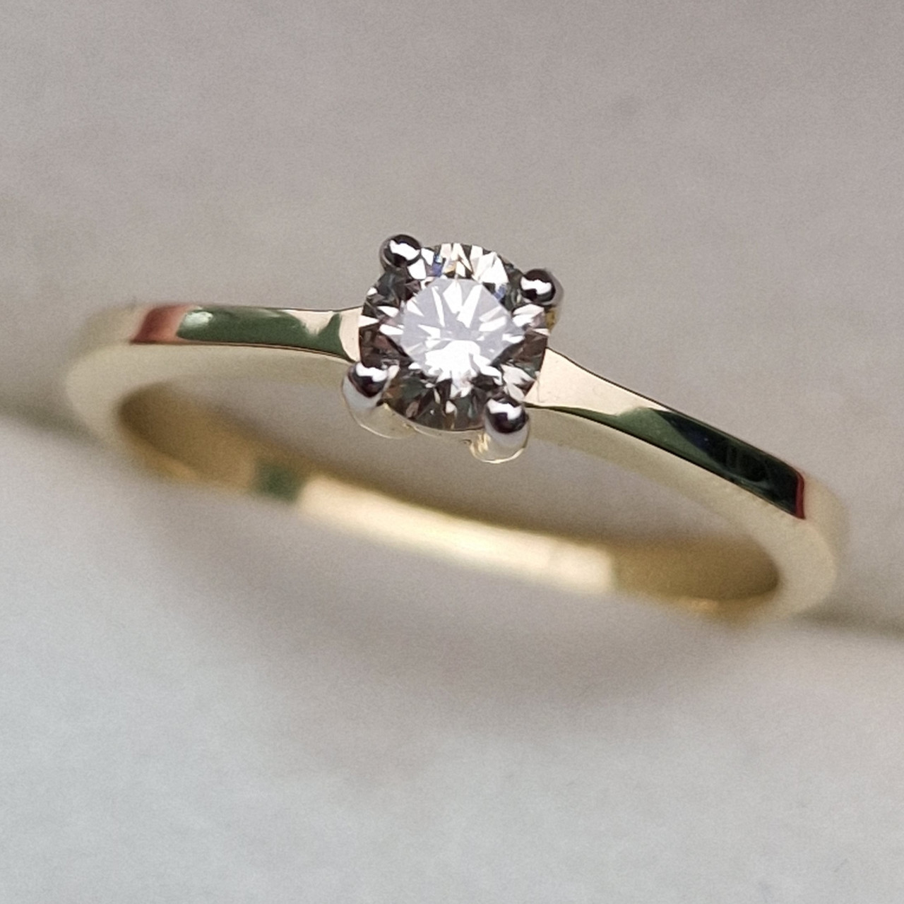 Золотое кольцо с бриллиантами 0.268Сt VS2/K, VG - Cut - фото 5 - id-p99981806