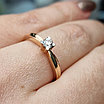Золотое кольцо с бриллиантами 0.19Сt VS1/J, VG - Cut, фото 8