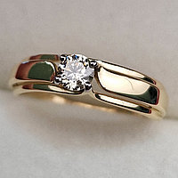 Золотое кольцо с бриллиантами 0.244Сt I1/L, VG - Cut, фото 1