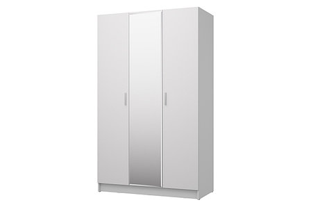 Шкаф 3-дверный с зеркалом Лофт 120х202х57,5 см, белый, фото 1
